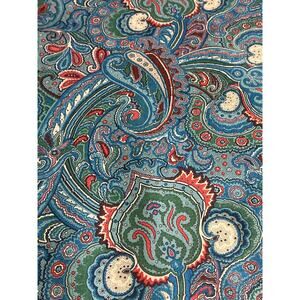 Vintage P Kaufmann Upholstery Drapery Fabric 2 Yards Paisley Polished Chintz 90s